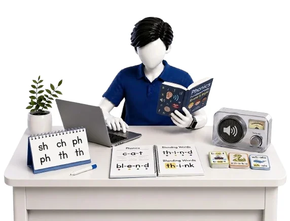 طالب يتعلم اللغة الإنجليزية